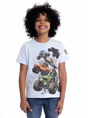 Boys Light Blue Monster Truck Graphic Tee
